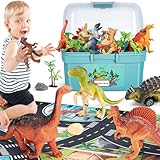 HahaGift Dinosaur Toys for 3 4 5 6 Year Old Boys Gifts, Dino Games for Kids Age 3 4 5 6 7 Year Old Boy Toys, Dinosaur Figures Play Mat Set for Boys Toy Age 3-5 Gifts for 3-6 Year Old Girls