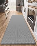 COLOR&GEOMETRY Küchenläufer 44x200CM, küchenteppich rutschfest, PVC-Material, wasserfest und ölbeständig, Gummirücken Küchenmatte für Küche, Waschküche, läufer Flur(Grau)
