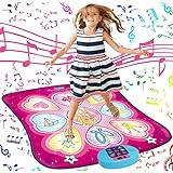 SUNLIN Dance Mat, Girls Toys Gifts for Kids Age 3-8, Dance Pad with LED Lights, Adjustable Volume, Built-in Music, 3 Challenge Levels, Christmas Birthday Gift for Girl 3-10 Years Old