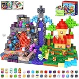Coodoo 200 PCS Magnetic Blocks (0.8in) - Magnetic Building Blocks Magnet Toy Outdoor Sensory Toddler Toys for Ages 5-7 8-13 3 4 5 6 7 8, Idea Gifts for Boys and Girls Age 3+ Years Old Kids Toys Games