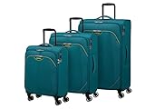 American Tourister Poproll - 3-delige zachte kofferset (Handbagage, Medium, Groot), Lichtgewicht - Groen (Teal American Tourister Poproll - 3-delige zachte kofferset (Handbagage, Medium, Groot), Lichtgewicht - Groen (Teal