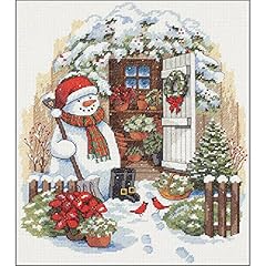 Kit Punto De Cruz Pomerania En La Nieve - 11CT, 40x50 Cm, Hilos Incluidos, Tela Impresa, Para Principiantes